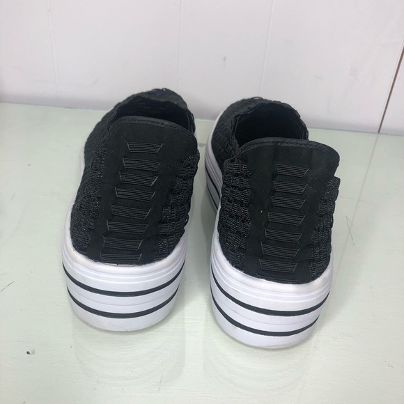 Zee Alexis Black Woven Slip On Sneaker Shoes - Picture 3 of 5